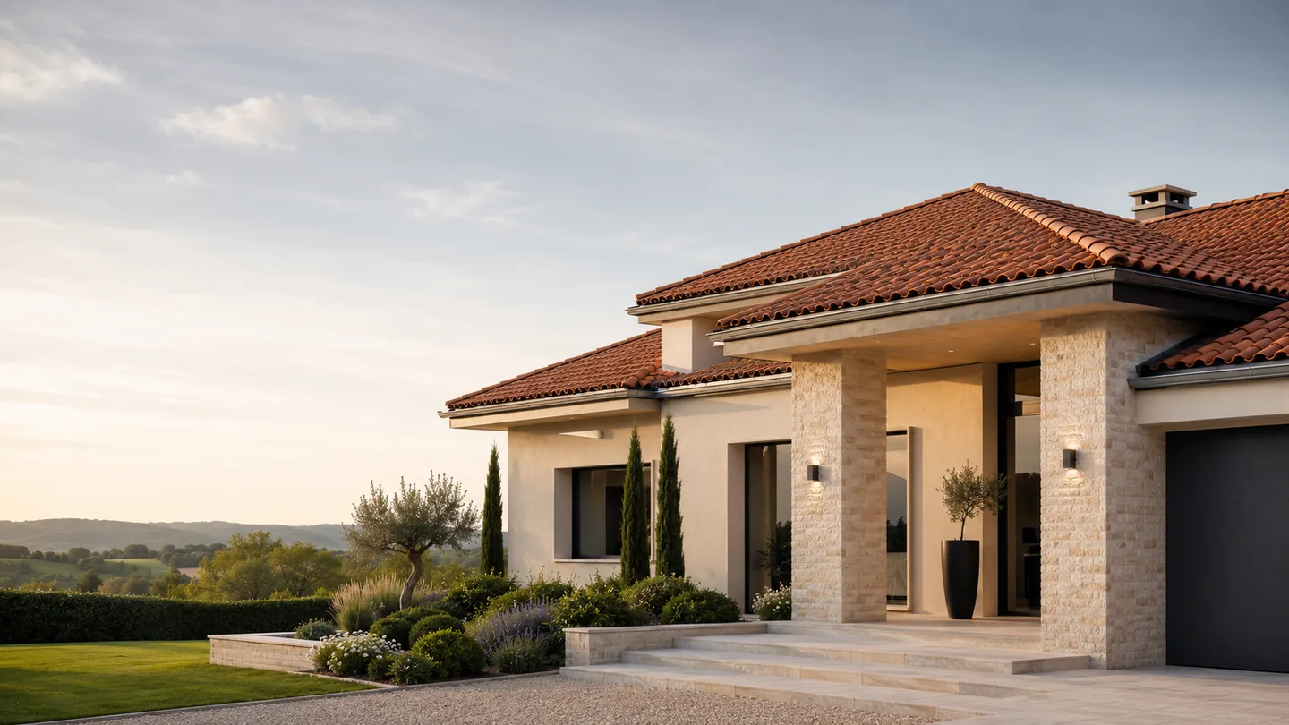Maison avec toiture en tuiles rénovée