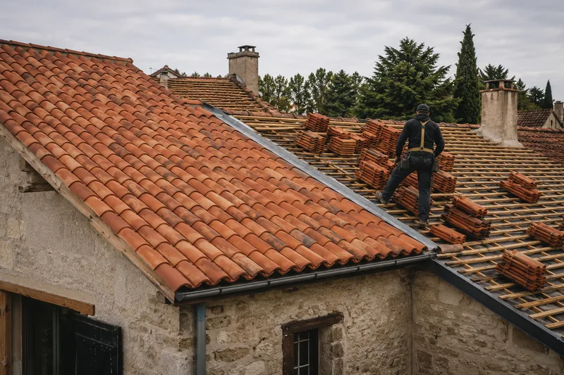 Rénovation de toiture (illustration générée par IA)