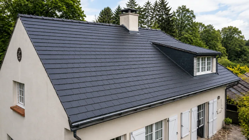 Même toiture avec lucarne après pose d’une couverture neuve